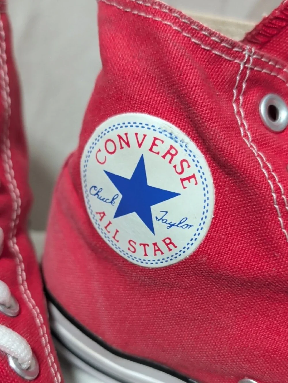 Men's Converse High Top Sneakers in Red with White Trim Size 8 1/2 Skater